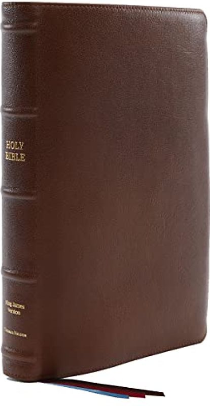 Kjv, Reference Bible, Center-Column Giant Print, Premium Goatskin Leather, Brown, Premier Collection, Comfort Print