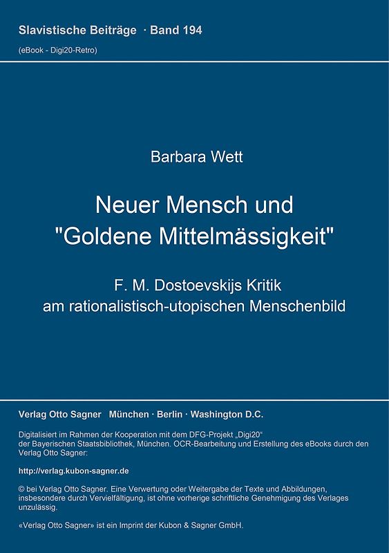 Neuer Mensch und "Goldene Mittelmässigkeit"