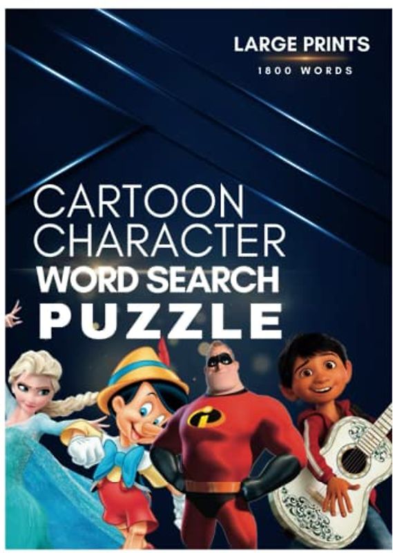Cartoon Character Word Search: Puzzle With Picture Illustrations and LARGE PRINTS with 180 pages: 8.5 by 11 inches