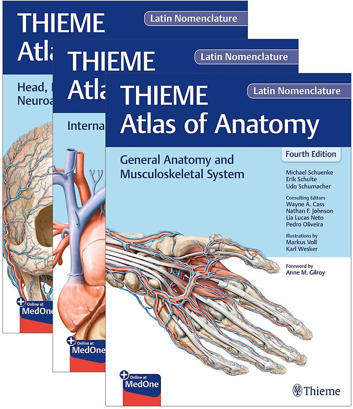 THIEME Atlas of Anatomy, Latin Nomenclature, Three Volume Set, Fourth Edition