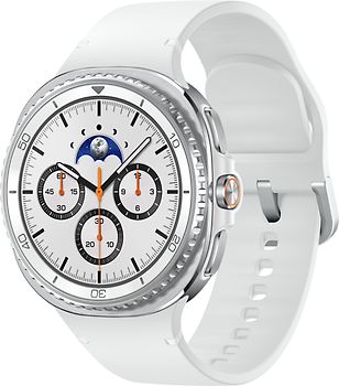 Samsung Galaxy Watch8 Classic 46 mm Boîtier aluminium blanc sur Sport en silicone S/M blanc [Wi-Fi]
