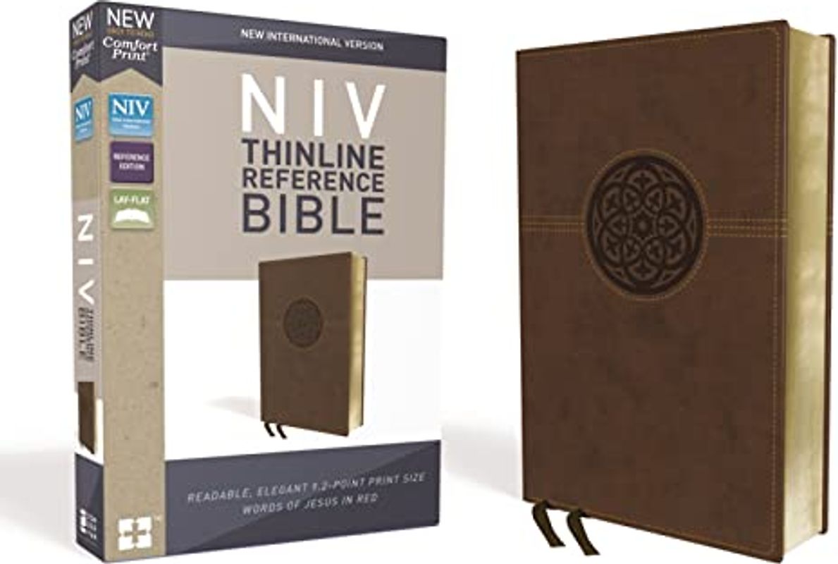 NIV, Thinline Reference Bible, Leathersoft, Brown, Red Letter, Comfort Print: New International Version, Brown, Leathersoft, Thinline Reference, Comfort Print