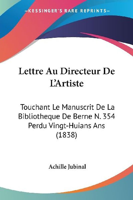 Lettre Au Directeur De L'Artiste