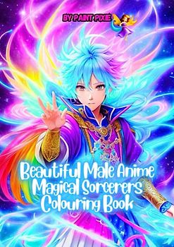 Beautiful Male Anime Magical Sorcerers Colouring Book