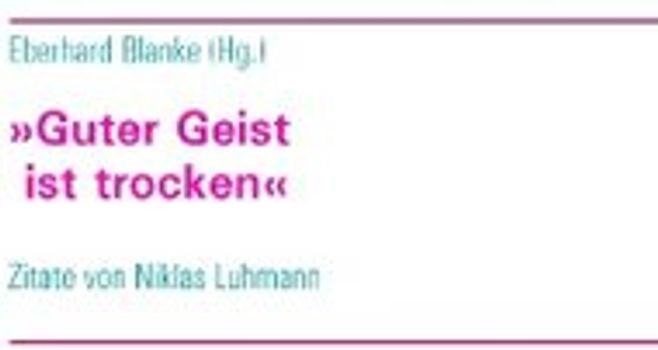 »Guter Geist ist trocken«