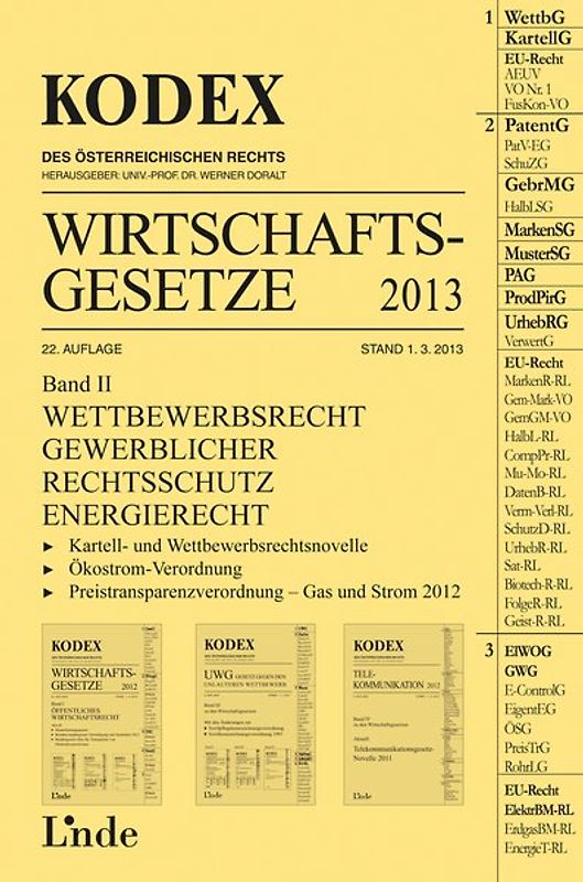 KODEX Wirtschaftsgesetze Band II