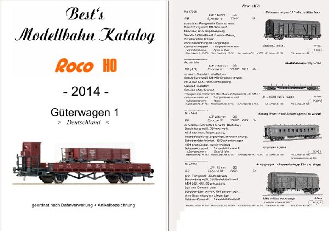 Best`s Modellbahn Katalog Roco H0 Güterwagen 1 (Deutschland) 2014