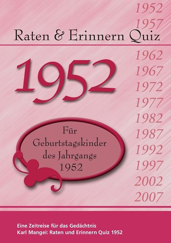 Raten und Erinnern Quiz 1952