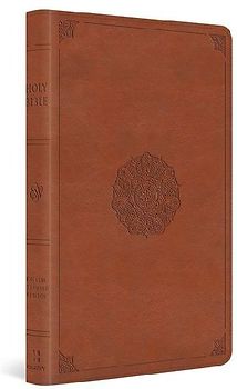 ESV Large Print Thinline Bible (Trutone, English Saddle, Emblem Design)