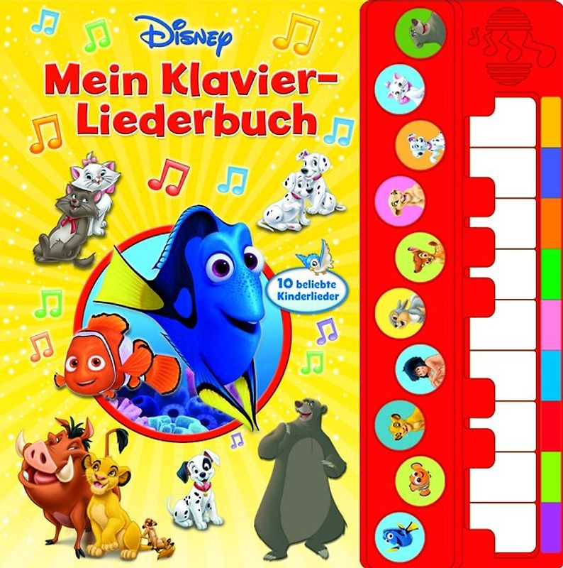 Mein Klavier-Liederbuch - Disney Liederbuch mit Klaviertastatur - Vor- und Nachspielfunktion - 10 beliebte Kinderlieder