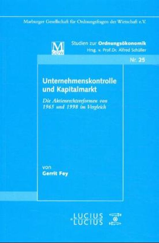 Unternehmenskontrolle und Kapitalmarkt
