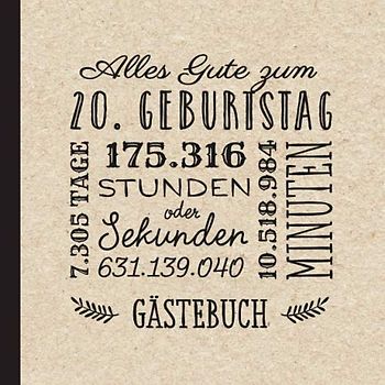 Alles Gute zum 20. Geburtstag: Vintage Gästebuch zum 20.Geburtstag für Mann oder Frau - 20 Jahre Geburtstagsgeschenk & Deko - Buch für Glückwünsche und Fotos der Gäste