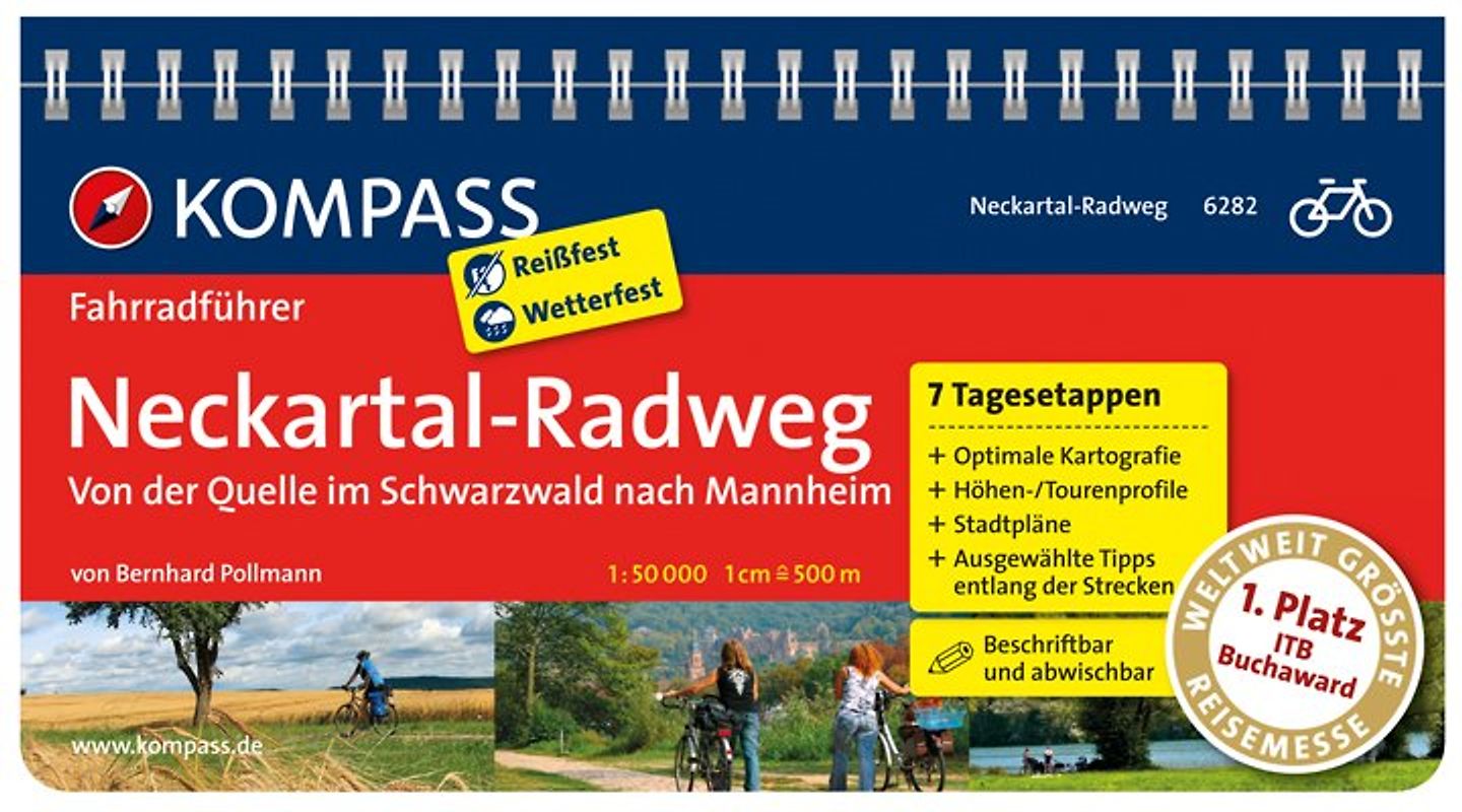 KOMPASS Radführer Neckartal-Radweg, von der Quelle im Schwarzwald nach Mannheim