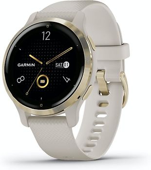 Garmin Venu 2S 40 mm gold am Silikonarmband beige [Wi-Fi]