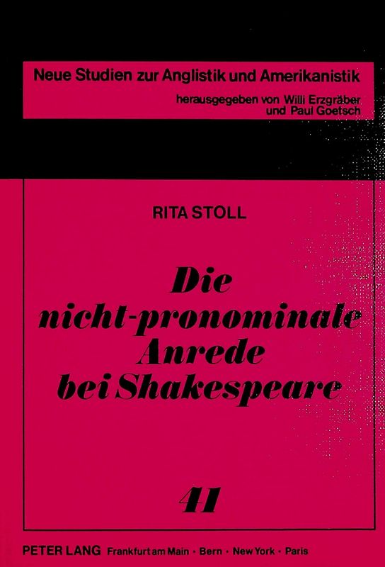 Die nicht-pronominale Anrede bei Shakespeare