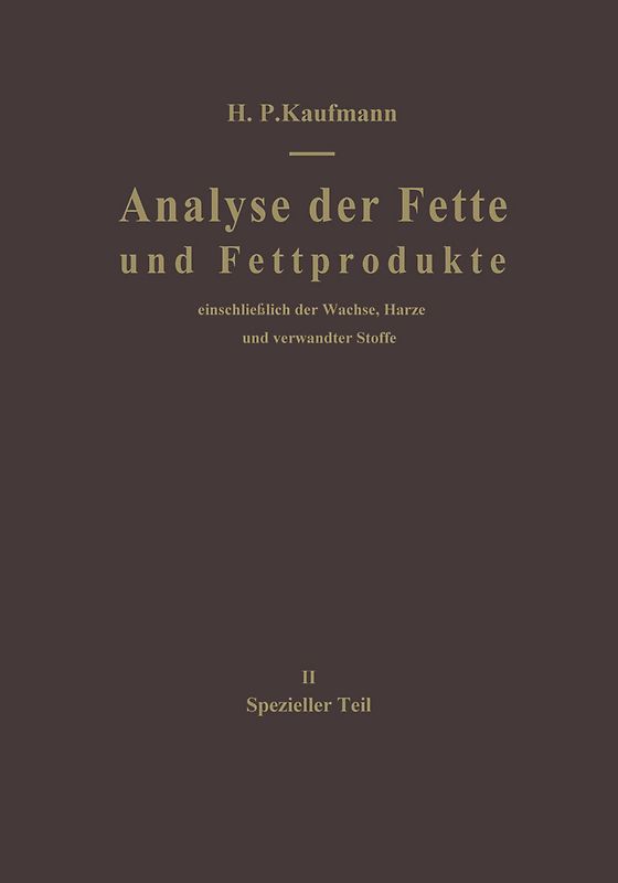 Analyse der Fette und Fettprodukte