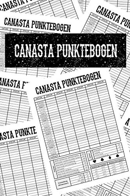 Canasta Punktebogen: Spielblock, Block mit 100 Blatt, Größe 6x9 Zoll (ca. A5)