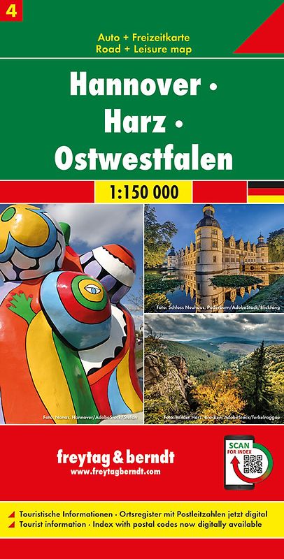 freytag & berndt Straßenkarte Hannover - Harz - Ostwestfalen 1:150.000