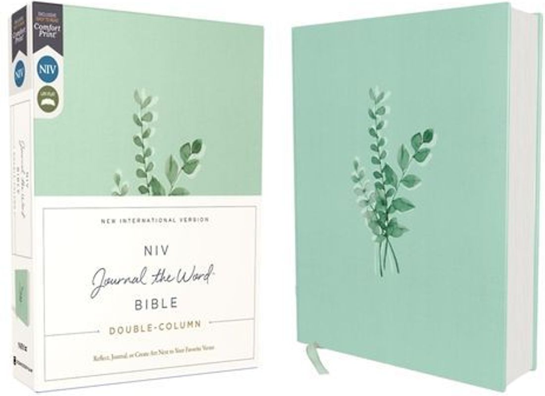 Niv, Journal the Word Bible, Double-Column, Cloth Over Board, Teal, Red Letter Edition, Comfort Print