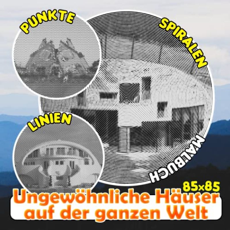 Ungewöhnliche Häuser auf der ganzen Welt Punkte Linien Spiralen Malbuch: Stimulieren Sie die Kreativität mit 30 hochwertigen Illustrationen im Inneren ... | Stressabbau-Geschenke | Weihnachtsgeschenke