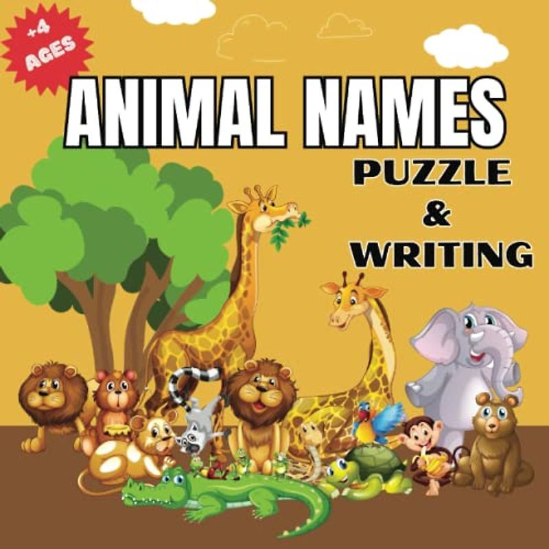 Animal Names: a puzzle and writing book for kids