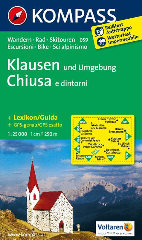 KOMPASS Wanderkarte Klausen und Umgebung - Chiusa e dintorni