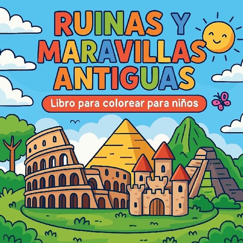 Ruinas y Maravillas Antiguas - Libro para colorear para niños