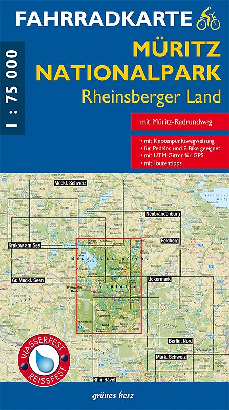Fahrradkarte Müritz-Nationalpark, Rheinsberger Land
