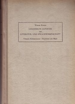 Gesammelte Aufsätze zur Literatur- und Sprachwissenschaft