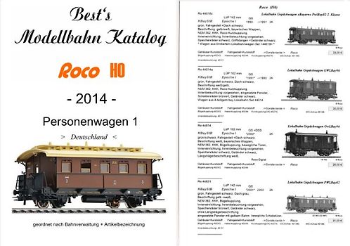 Best`s Modellbahn Katalog Roco H0 Personenwagen 1 (Deutschland) 2014