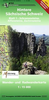 Hintere Sächsische Schweiz Blatt 1 - Schrammsteine, Affensteine, Zschirnsteine