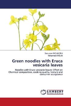 Green noodles with Eruca vesicaria leaves