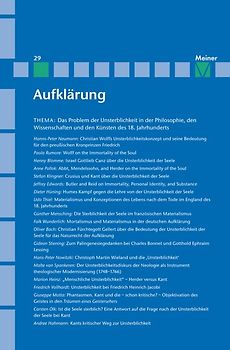 Aufklärung, Band 29: Das Problem der Unsterblichkeit in der Philosophie, den Wissenschaften und den Künsten des 18. Jahrhunderts