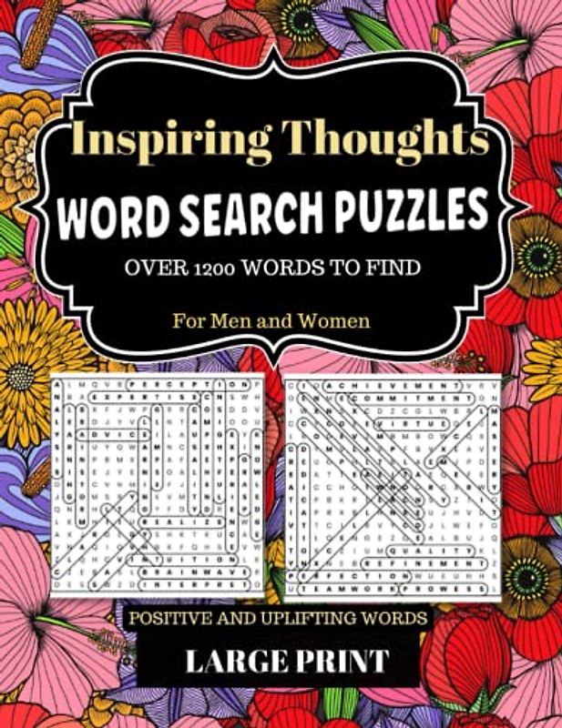 Inspiring Thoughts Word Search Puzzles: Positive And Uplifting Words For Men And Women