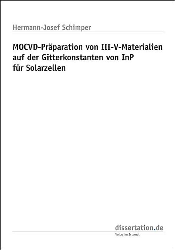 MOCVD-Präparation von III-V-Materialien auf der Gitterkonstanten von InP für Solarzellen