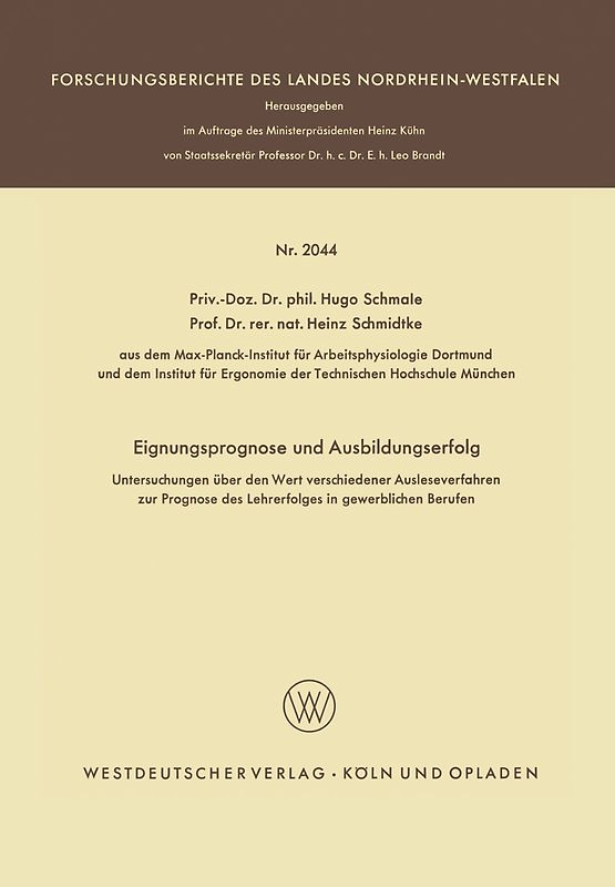 Eignungsprognose und Ausbildungserfolg