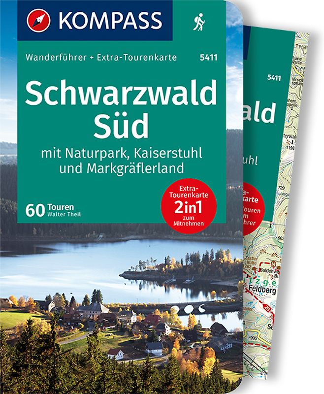 KOMPASS Wanderführer Schwarzwald Süd mit Naturpark, Kaiserstuhl und Markgräflerland, 60 Touren mit Extra-Tourenkarte