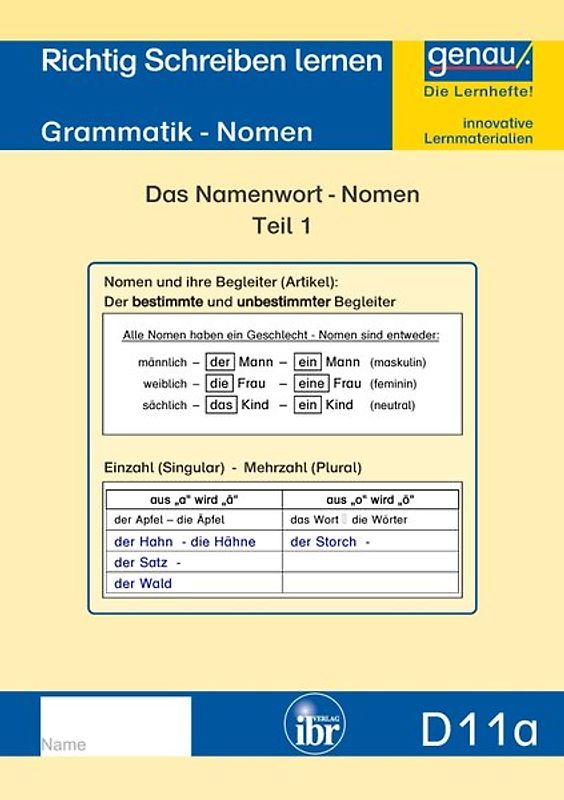 D11a - Grammatik - Nomen Teil 1