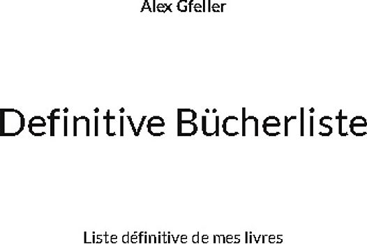 Definitive Bücherliste