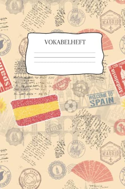 Vokabelheft: Vokabelheft Spanisch, 60 Seiten mit je 3 Spalten, A5