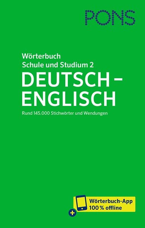PONS Wörterbuch für Schule und Studium Englisch, Band 2 Deutsch-Englisch