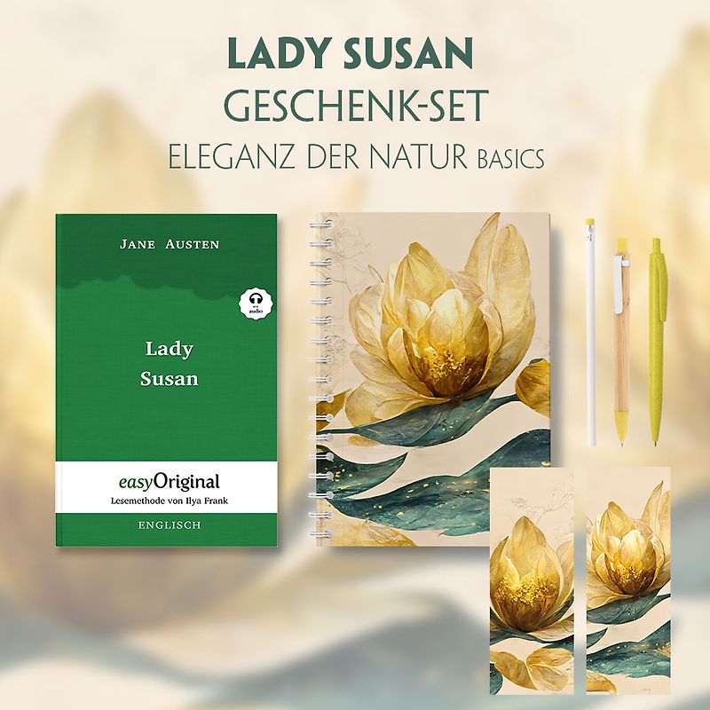 Lady Susan Geschenkset (Hardcover + Audio-Online) + Eleganz der Natur Schreibset Basics