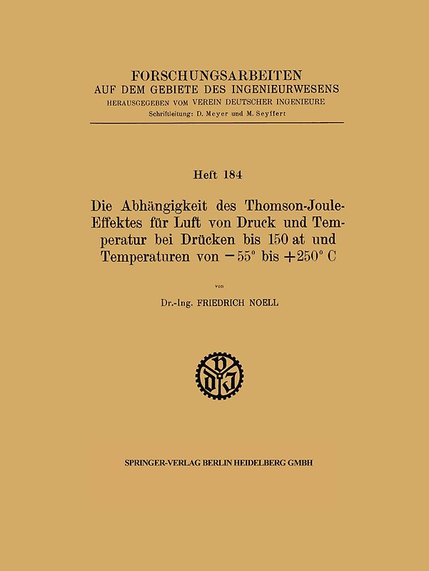 Die Abhängigkeit des Thomson-Joule-Effektes für Luft von Druck und Temperatur bei Drücken bis 150 at und Temperaturen von −55° bis +250° C