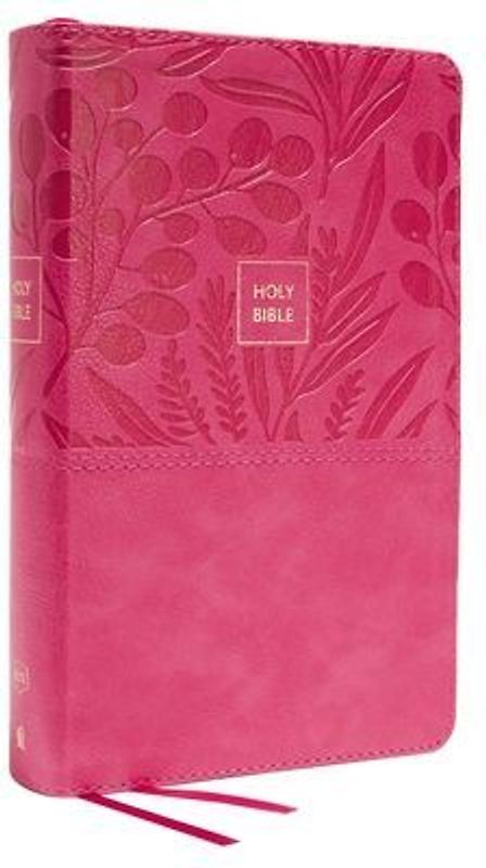 KJV Holy Bible: Large Print Single-Column with 43,000 End-Of-Verse Cross References, Pink Leathersoft, Personal Size, Red Letter, Comfort Print: King James Version