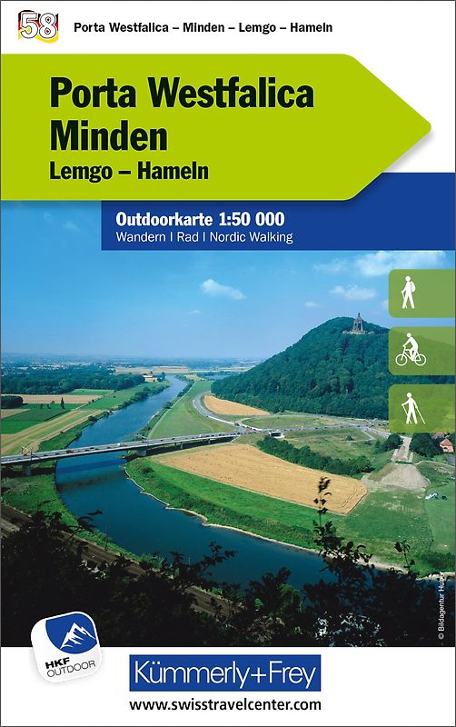 Kümmerly+Frey Outdoorkarte Deutschland 58 Porta Westfalica, Minden 1:50.000