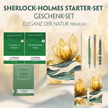 The Adventures of Sherlock Holmes Starter-Paket Geschenkset (mit Audio-Online) + Eleganz der Natur Schreibset Premium