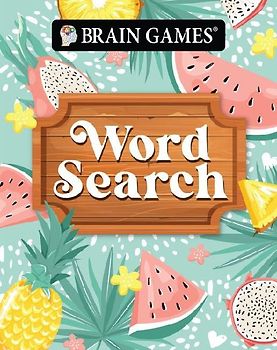 Brain Games - Take Along - Word Search Summer-Themed Fruit Design Portable Puzzle Book