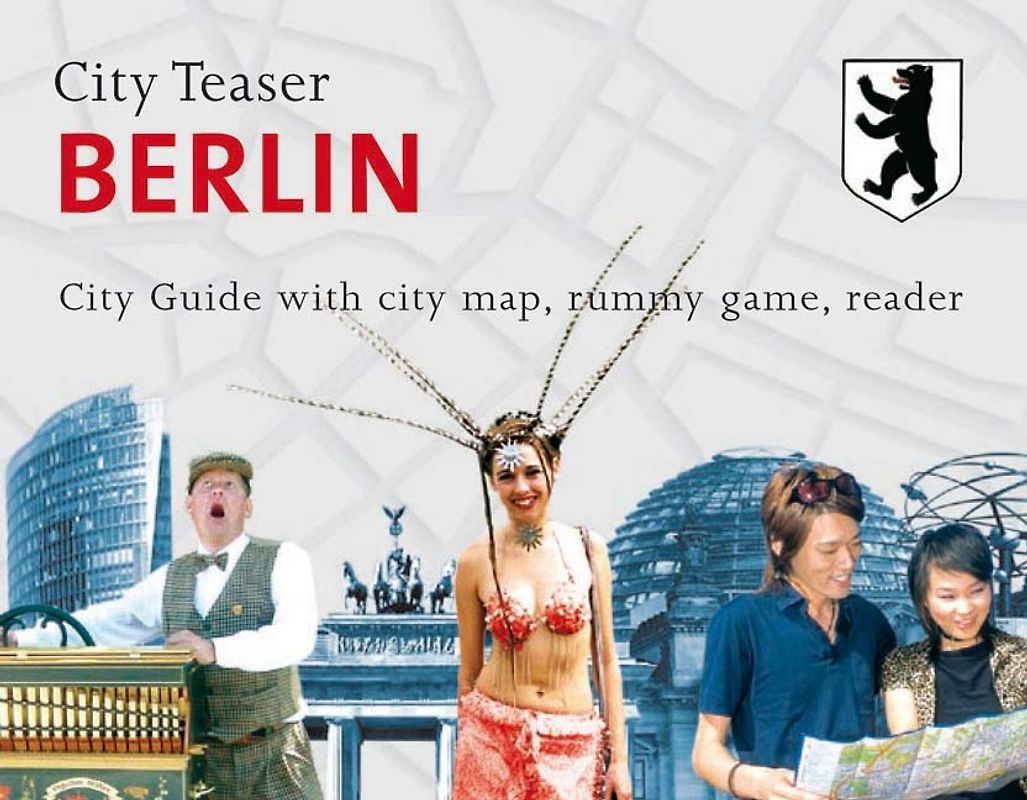 City Teaser Berlin. City Guide with city map, rummy game, reader