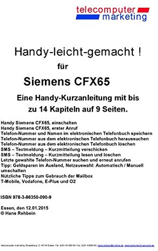 Siemens CFX65-leicht-gemacht. Handy-leicht-gemacht für Siemens CFX65