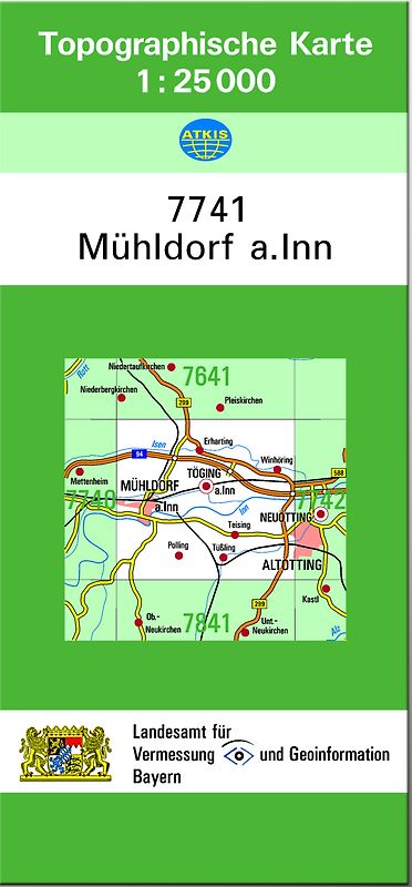 TK25 7741 Mühldorf a.Inn. Topographische Karte 1:25000